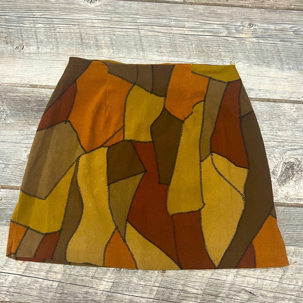 Vintage 90’s Y2K Patchwork Mini Skirt Size 3